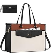 LOVEVOOK Laptop Bag for Women, 15.6 inch Laptop Tote Bag 2-in-1 Professional Work Bag Business Br...