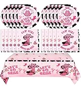 41Pcs Let's Go Girls Cowgirl Bachelorette Party Decor Pink Cowgirl Party Decorations Disco Cowgir...