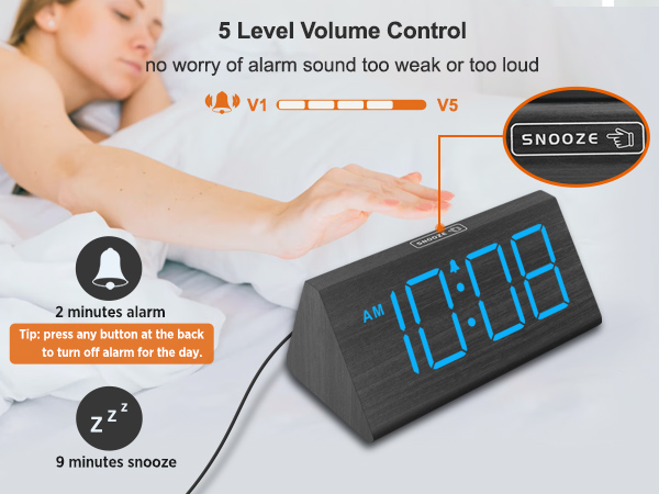 bedroom alarm clock blue numbers