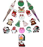 FIVEIZERO Christmas Silicone Focal Beads Cute Cartoon Loose Beads Accessory for DIY Keychains Bra...