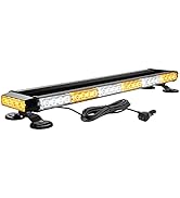 WOWTOU Rooftop Safety Flashing 56 LED Amber White Emergency Light Bar for Construction Vehicles T...