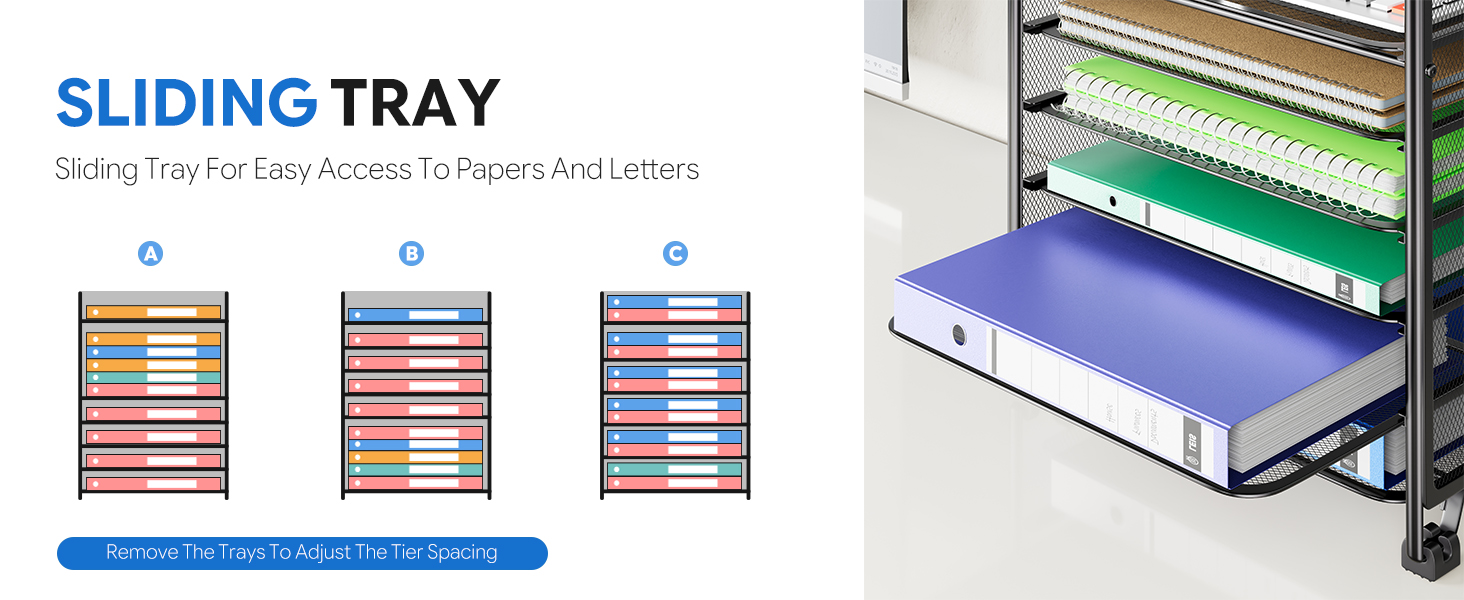 6 Tier Paper Organizer for Desk Paper Letter Tray Organizer for Desks
