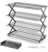 LIANYU 4-Tier Cooling Rack for Baking &amp; Cooking, Collapsible &amp; Space-Saving | Baking Wire Rack fo...