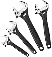 WORKPRO 4-piece Adjustable Wrench Set, 6-inch, 8-inch, 10-inch, 12-inch, Cr-V Steel, Corrosion-Re...