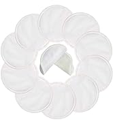 Organic Bamboo Nursing Pads (10 Pack) for Breastfeeding Moms - 4.7 inch Reusable Washable Breastf...