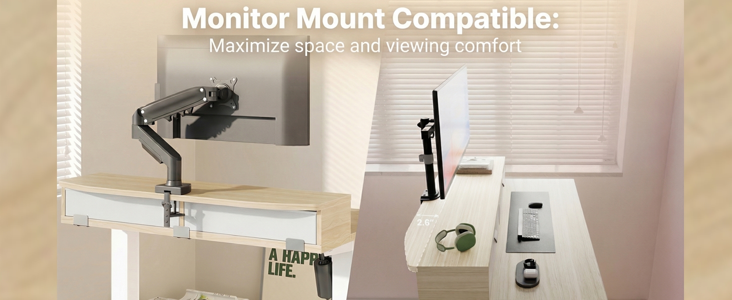 HUANUO 32 x 20 inch Electric Standing Desk with 4 Drawers