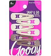 Goody Snap &amp; Go Metal Contour Clips, 6 Count, Blonde, Snap Clips, Suitable for All Hair Types, Pa...