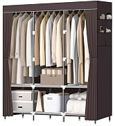 LOKEME Wardrobe Closet,Portable Closet for Bedroom Steel Pipe Diameter 19mm Strong and Sturdy Cof...