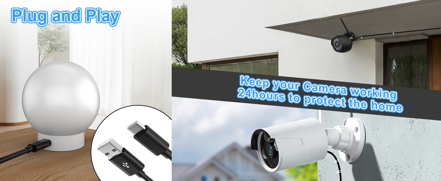 33FT usb c extension cable for indoor camera