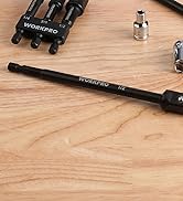 WORKPRO 6-Piece Socket Adapter Extension Set, 1/4, 3/8, 1/2-Inch Drive, 1/4-Inch Hex Shank, 2.6, ...
