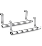 Kitchen Towel Holder Over Cabinet Door Retractable Bar 2 Pieces Stainless Steel Kitchen Towel Hanger