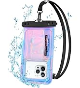 Floating Waterproof Phone Pouch, IPX68 Waterproof Phone Case with Lanyard for iPhone 15 14 13 12 ...