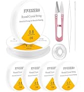 6 Rolls FIVEIZERO Elastic Bracelet String Cord, 0.4mm, 0.5mm, 0.6mm, 0.7mm, 0.8mm, 1mm Crystal Cl...