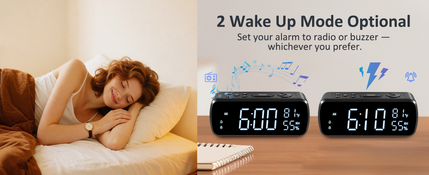digital alarm clock for heavy sleepers clock radio alarm clock radio am fm radio