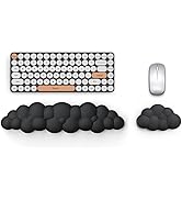 Lauspuck Cloud Keyboard Wrist Rest Pad Set,Enlarge PU Leather Memory Foam Wrist Cushion Support,E...
