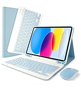 LAMA Wireless Keyboard Case with Mouse for iPad 10th Generation 10.9" 2022 (A2696/A2757/A2777),Sl...