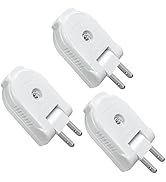 Extension Cord Replacement Male Power Plug, 2 Prong, 125V/10A, Non-Grounding, Ideal for Small App...