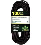 GoGreen Power GG-13700BK 16/3 100’ SJTW Outdoor Extension Cord, Black, 100 Ft