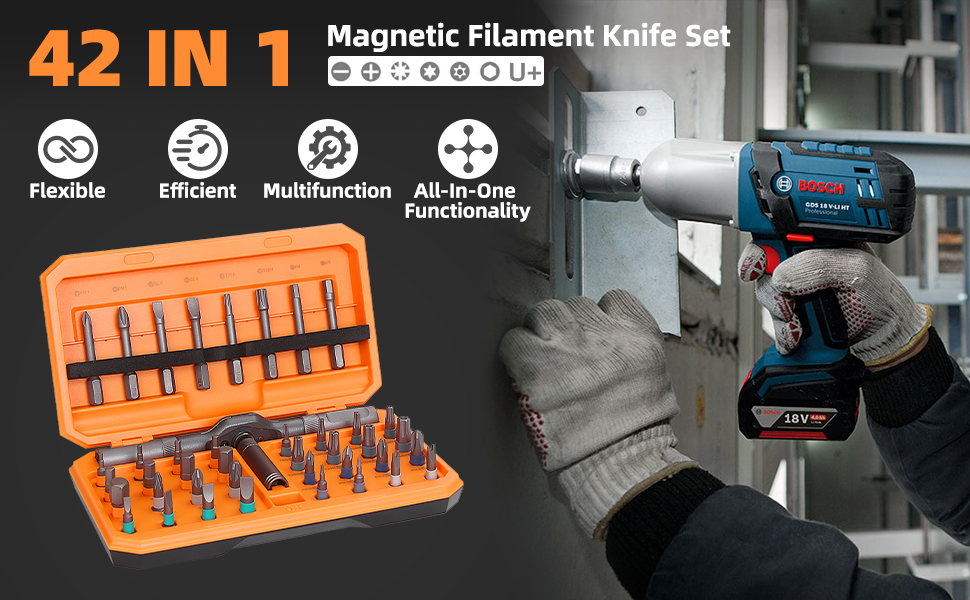 24 in 1 diy screwdriver set switchable magnetic ratchet