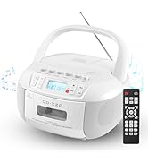 DGXWLLW CD and Cassette Player Combo, Portable CD Player Boombox with AM/FM Radio Bluetooth/AUX/U...