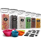 Cereal Container Set, MCIRCO Airtight Food Storage Containers ((4L /135.2oz) Set of 6, BPA Free C...