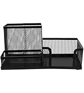M&amp;G Mesh Pen Holder Desk Organizers Pencil Holder for Desk Black, 3 Compartments Metal Office Sup...