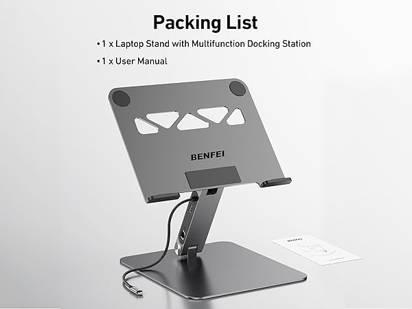 BENFEI Laptop Stand with USB C 6in1 Docking Station