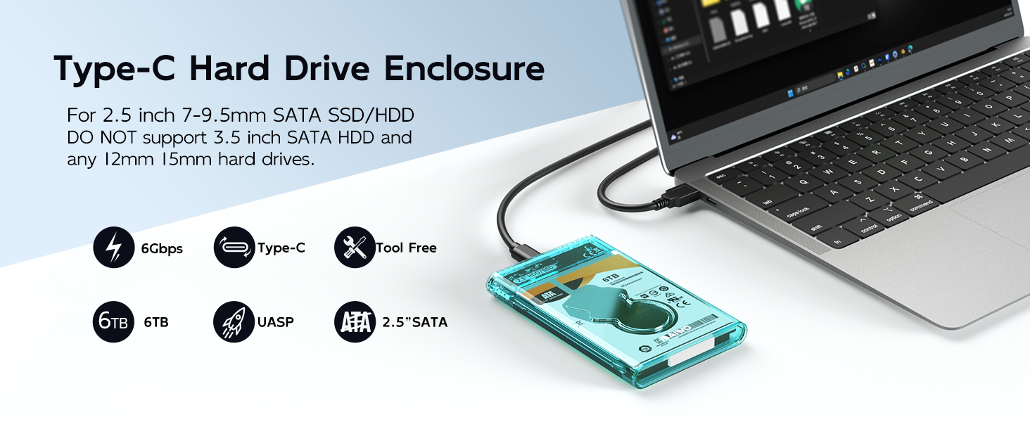 Usb 3.0 C to 2.5 inch 2.5” sata hdd ssd external hard drive disk enclosure docking station