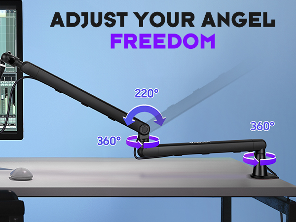 mic desk stand manage cables