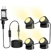 PChero Submersible LED Pond Lights with Timer, Warm White Underwater Lights, IP68 Waterproof Spot...