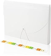 Accordian File Organizer 13 Pocket Expanding File Folder with Labels, A4 Letter Size Paper Docume...