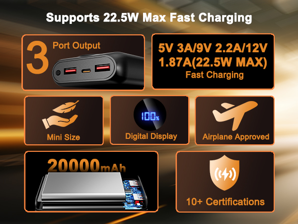 USB 5V 20000MAH heated vested battery pack for men women heated camping chairs heated pants