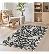 Vintage Living Room Area Rug 3x5 - Large Soft Washable Oriental Traditional Distressed Farmhouse ...