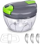 AUAUY Manual Food Chopper, Multi-Function Garlic Chopper, Portable Hand Pull String Onions Cutter...