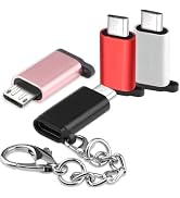 VAKS USB C to Micro USB Adapter [4 Pack],USB C Female to Micro USB Male Convert Connector Charge ...