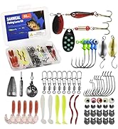 Sanweal 60PCS/112PCS Fishing Lure Kit with Crankbaits, Spinnerbaits, Soft Worms, Jig Heads, Bass ...