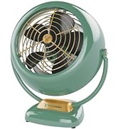 Vornado VFAN Vintage Air Circulator Fan, 3 Speeds, Metal Construction, Adjustable Airflow, Green