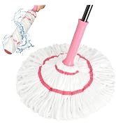 XXFLOWER Self-Wringing Twist Mop for Floor Cleaning, 57” Long Handle Heavy Duty Microfiber Mop fo...