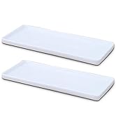 Ceramic Vanity Tray Small Rectangle, Bathtub Tray Bathroom Organizer, Cosmetics Holder for Tissue...