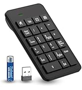 Wireless Number Pad with Battery, Enhanced Efficiency with 23 Keys Numeric Keypad Upgraded Versio...