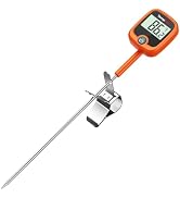 TempPro TempDip 1 Sec Candy Thermometer Digital with Pot Clip &amp; Large LCD | 10" Long Probe Instan...