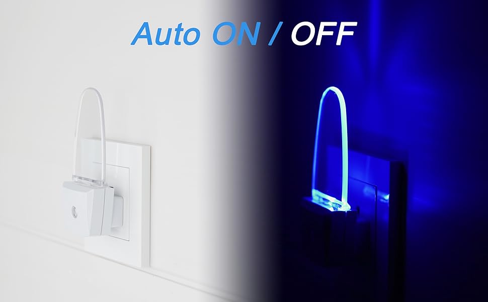 blue led night lights with dusk to dawn sensor