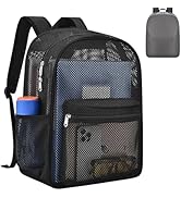 USPECLARE Heavy Duty Semi-Transparent Mesh Backpack,See Through College Student Backpack,