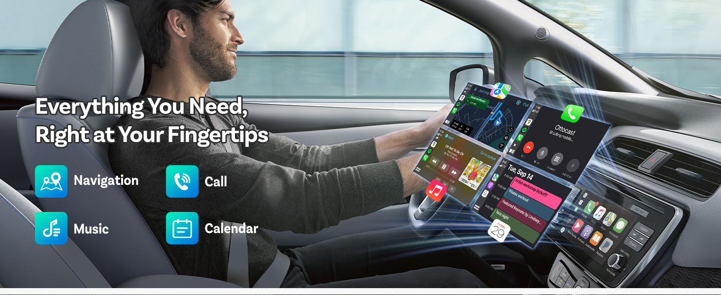 2026 Upgrade Ottocast Mini Cube, 2-in-1 Wireless CarPlay &amp;amp; Android Auto Adapter