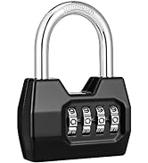 Disecu Combination Lock 4 Digit Locker Lock Outdoor Waterproof Padlock for School Gym Locker, Spo...