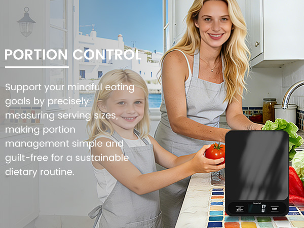 PORTION CONTROL Support your mindful eating goals by precisely measuring serving sizes
