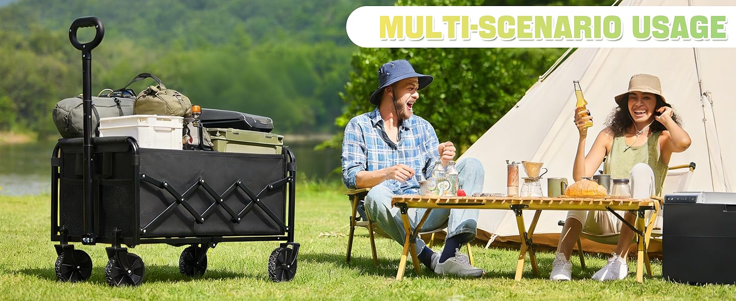 Collapsible Wagon Cart with Wheels Foldable