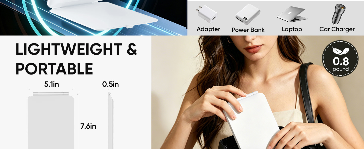 RECHARGEABLE TRAVEL MAKEUP MIRROR