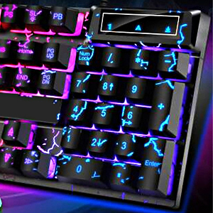 Wired Crack Rainbow Gaming Keyboard,