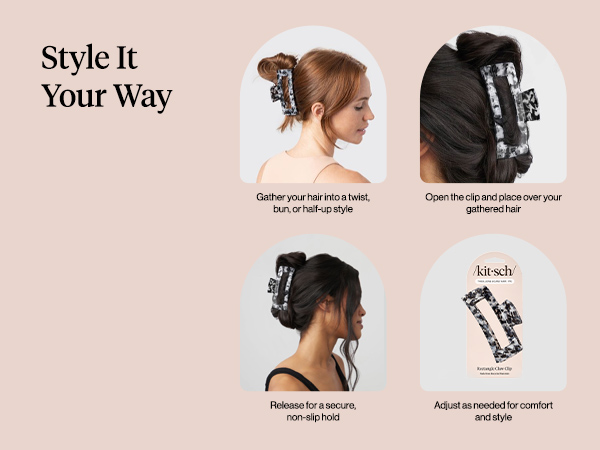 Kitsch Jumbo Hair Clip for Women – Recycled Plastic Hair Claw Clip